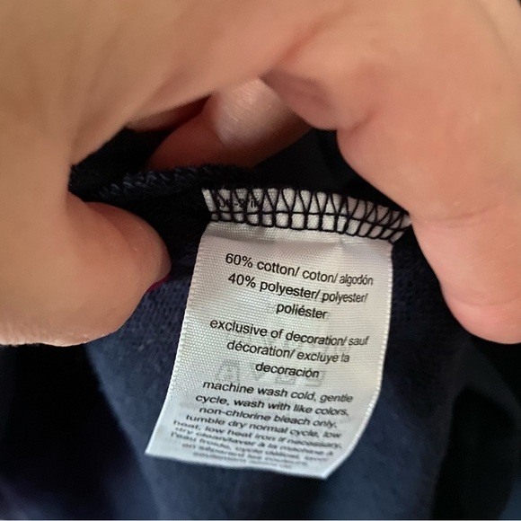 Tommy Hilfiger Navy Embroidered Crop Sweatshirt Medium - Picture 4 of 4